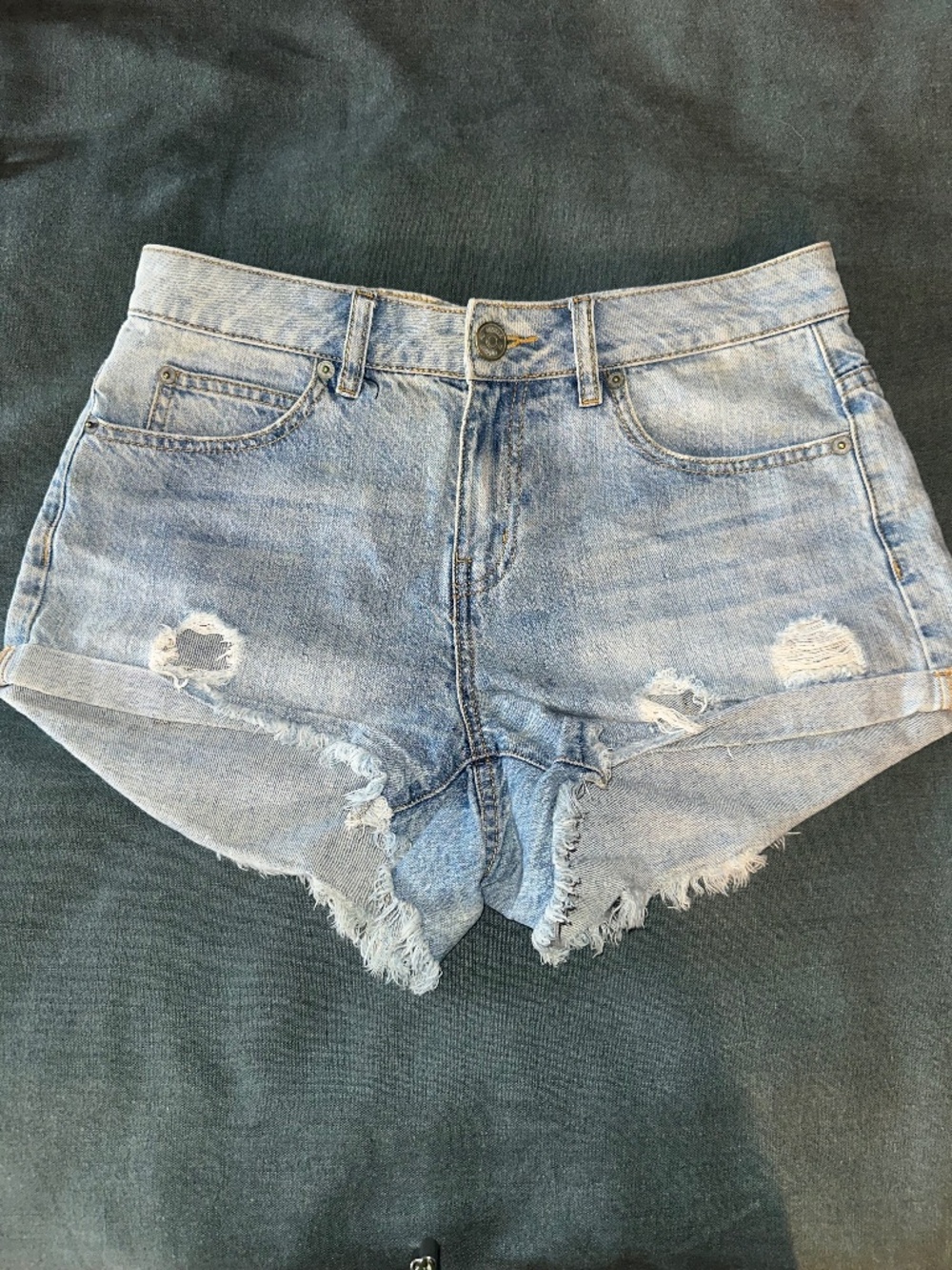 RIP CURL Distressed High-Rise Denim Shorts | Size 7